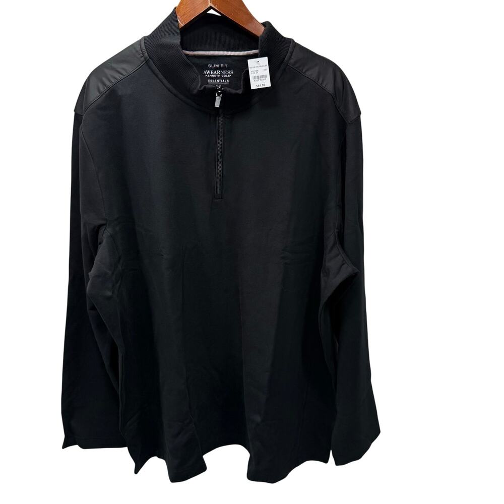 Kenneth Cole Big & Tall Quarter Zip Sweater Sweatshirt sz 2X Slim Fit NEW # H658